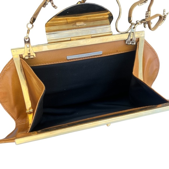 Sacco 1823 Italian Leather Bag With Swarovski Crystal, Tan - Picture 15 of 16